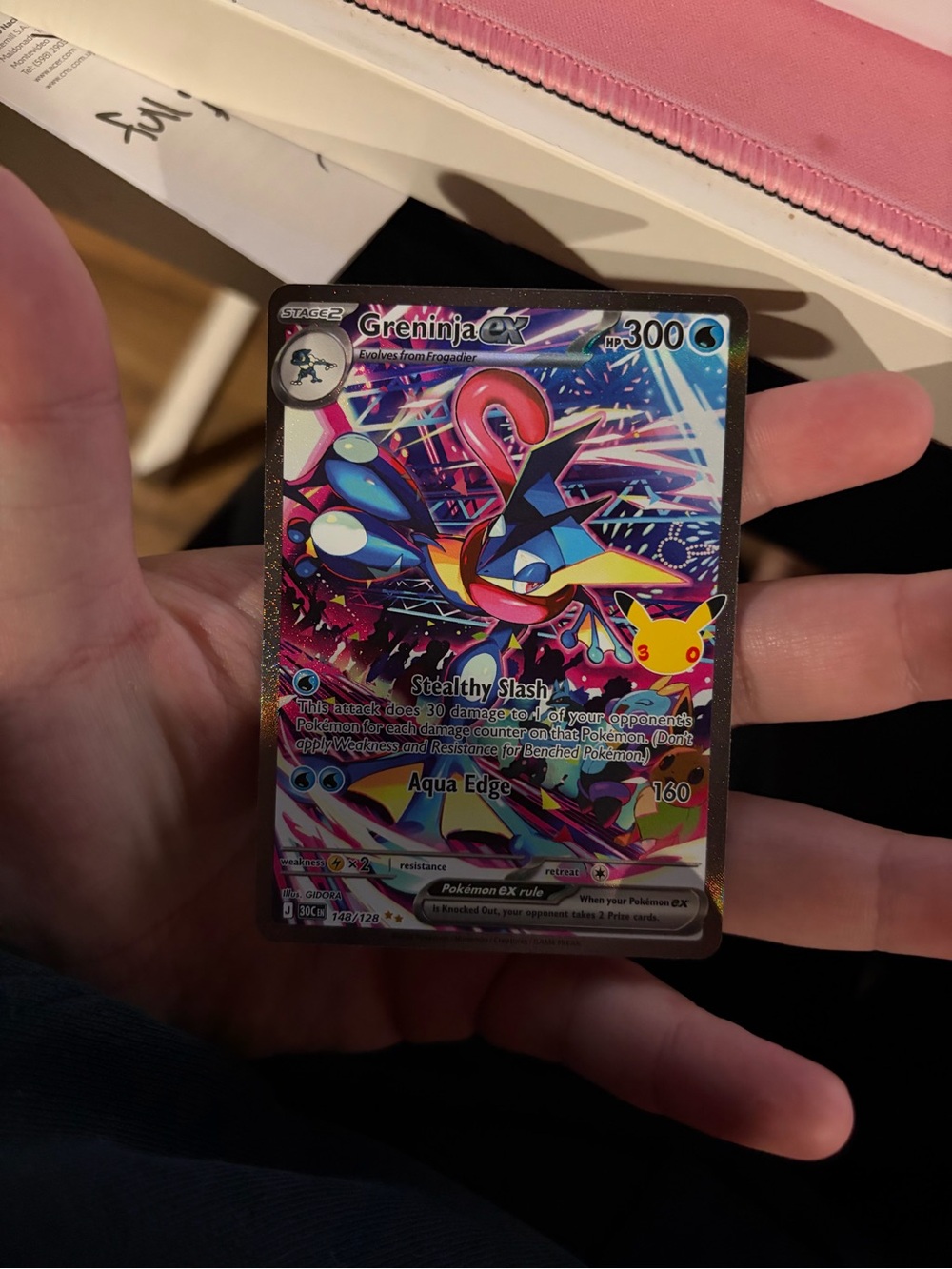 Greninja-GX Full Art Pokemon Card - Vivid Pink & Blue Holo
